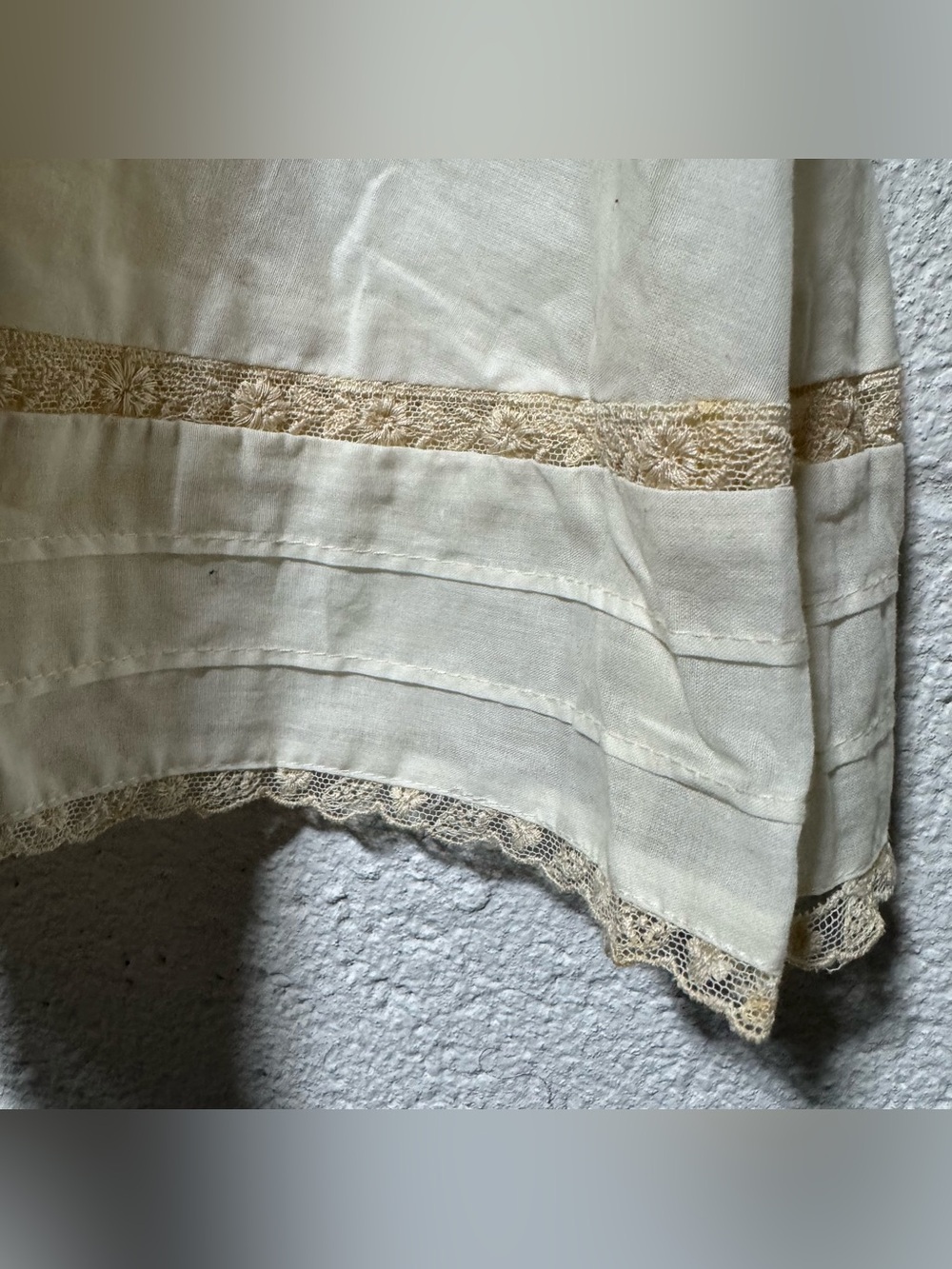 Vtg Paul Alexander Cream Cotton Lace Midi Skirt 8 Prairie Petticoat Cottagecore - Picture 4 of 10